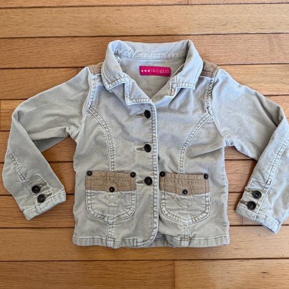 GLOgirl Other - Light Beige Kids Jacket with Tan Pocket Accents